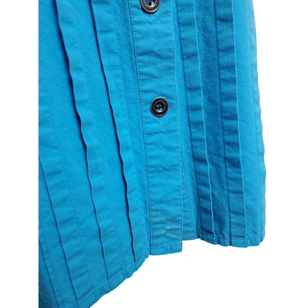 Vintage Together! Western Aztec Blue Button Up Womens Long Sleeve Shirt Rodeo M - Picture 15 of 15